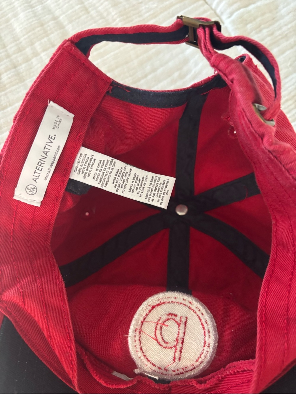 Pure Barre Alternative Red Baseball Cap with Cream Embroidered Circle Logo - Picture 3 of 3